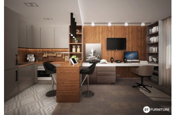 ​Không gian phòng bếp thoáng mát hơn nhờ thiết kế nội thất bằng gỗ